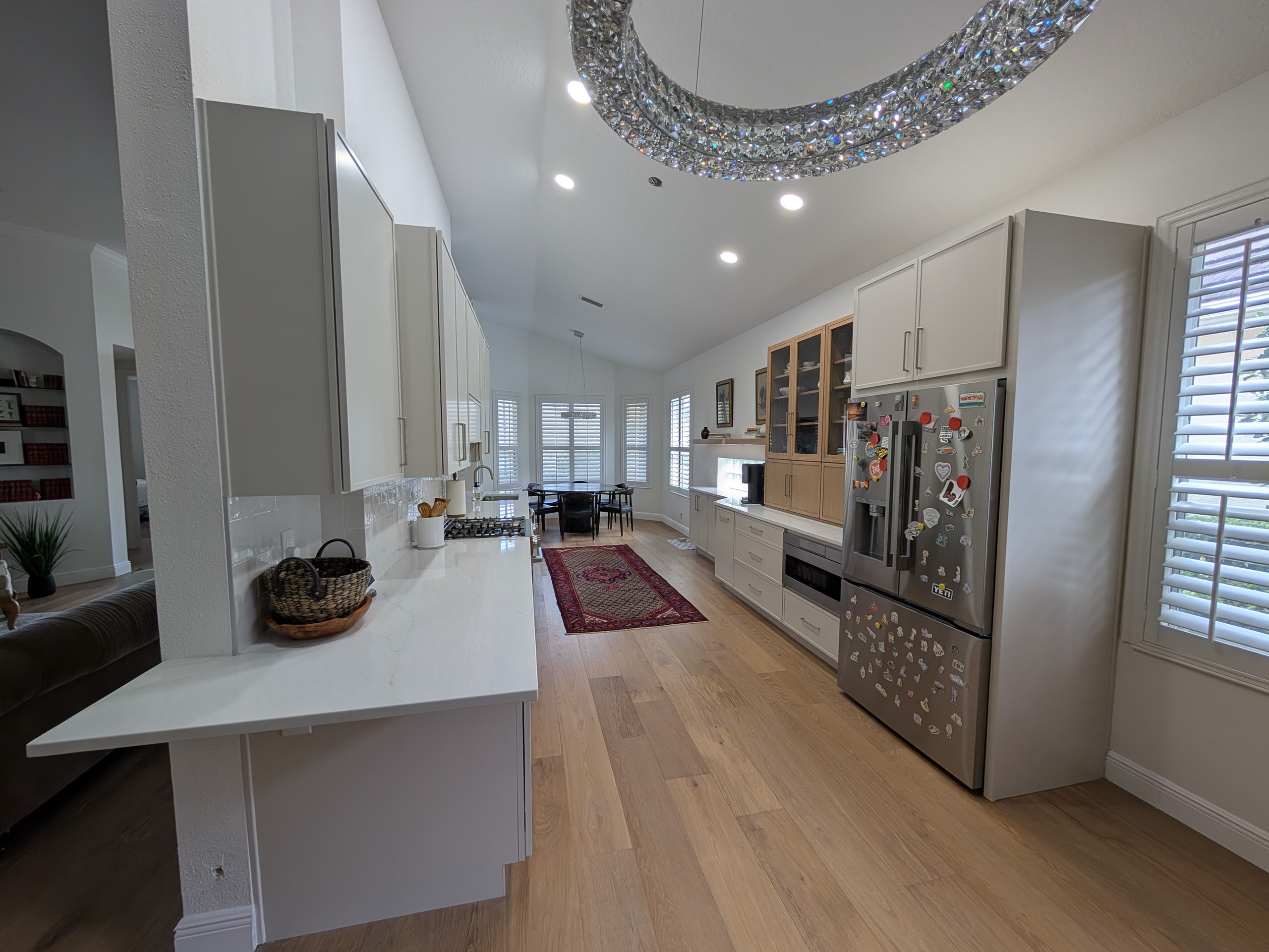 White cabinets island install