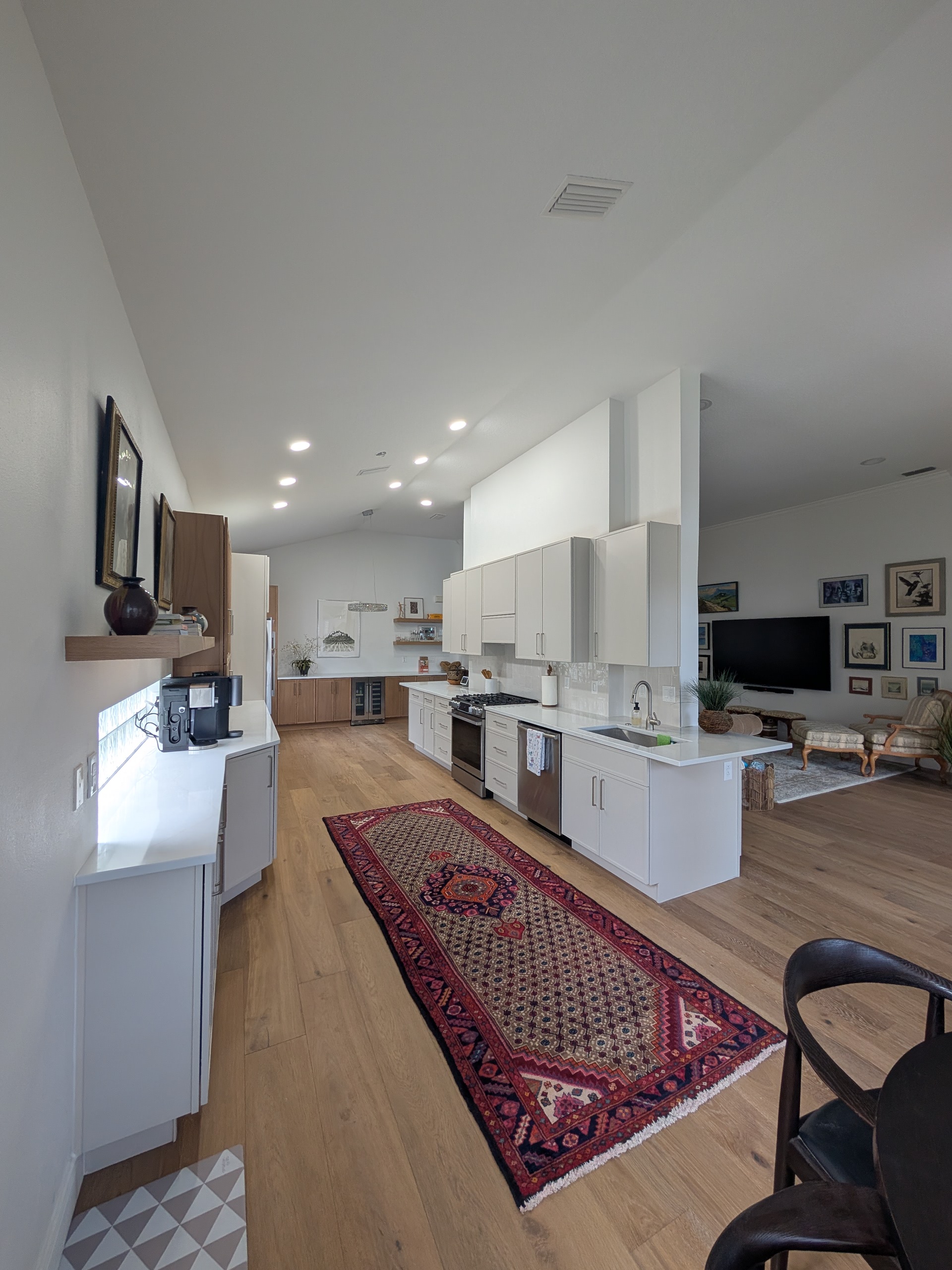 Modern quartz island kitchen